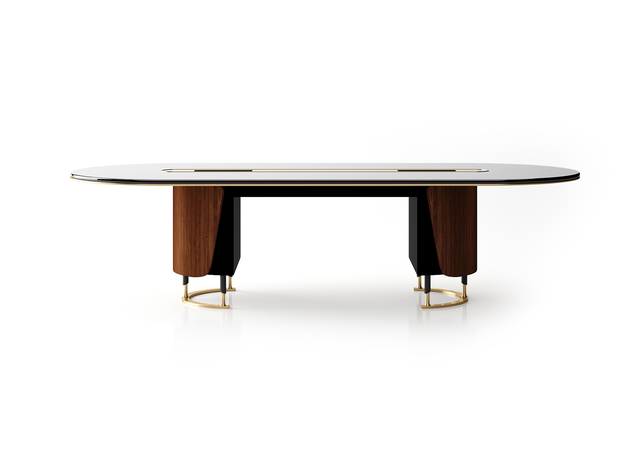 Schwarzer Konferenztisch aus Holz modern und elegant