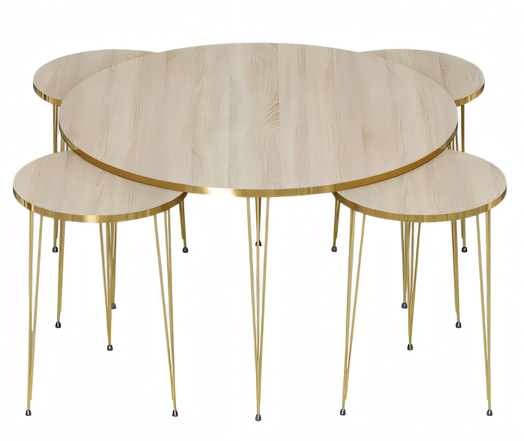 Eleganter schwarzer Holz-Couchtisch mit Beistelltischen im modernen