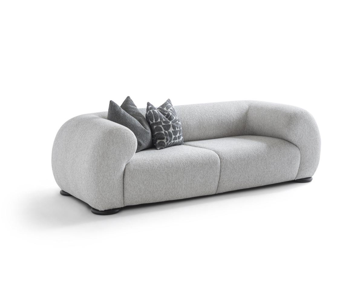 Elegantes graues Stoffsofa für Wohnzimmer im modernen Stil