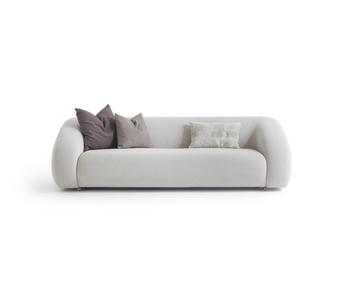 Moderner weißer 3-Sitzer Sofa aus Textil mit elegantem Design