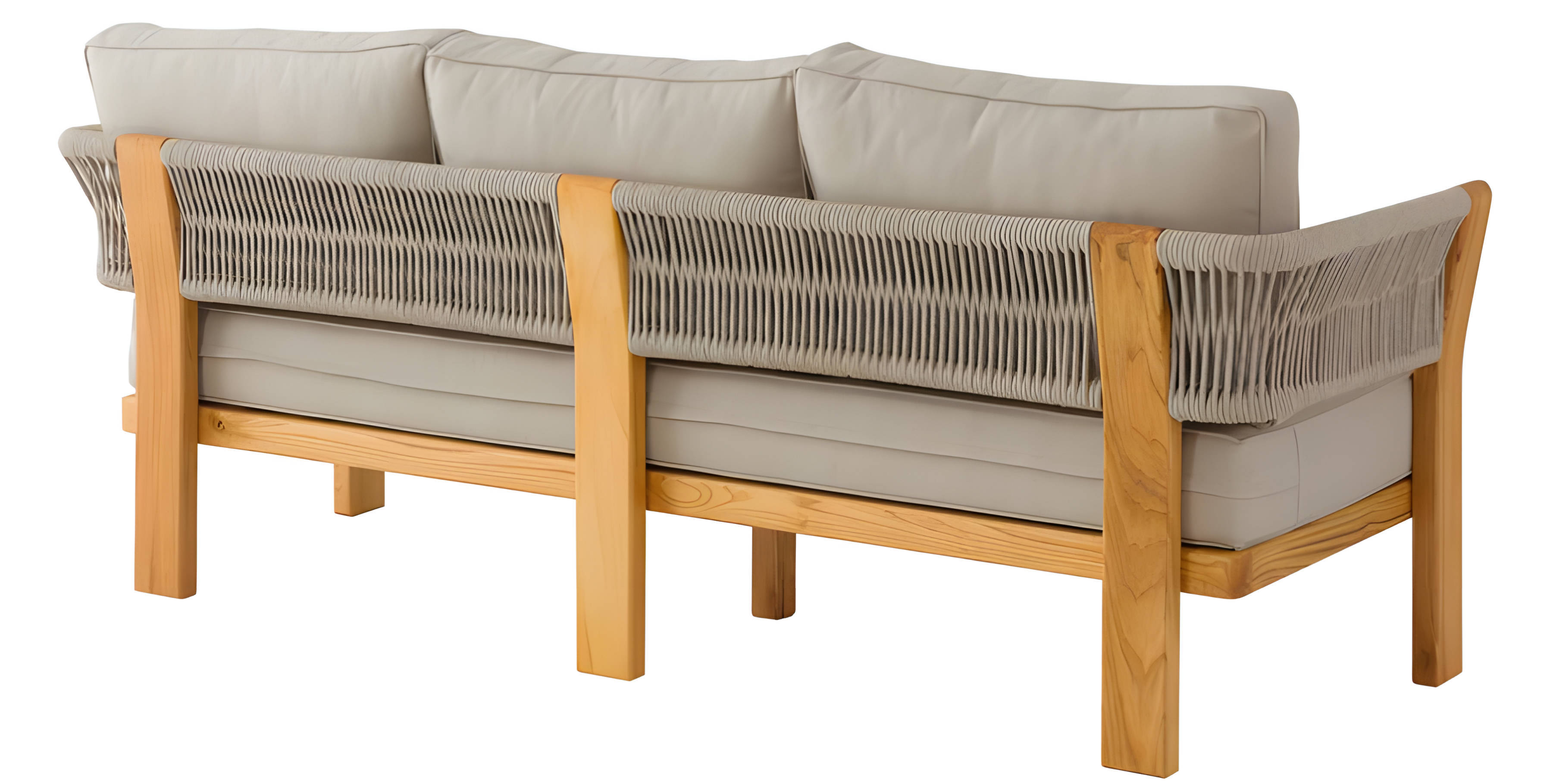 Elegantes graues Stoffsofa für Terrasse und Balkon