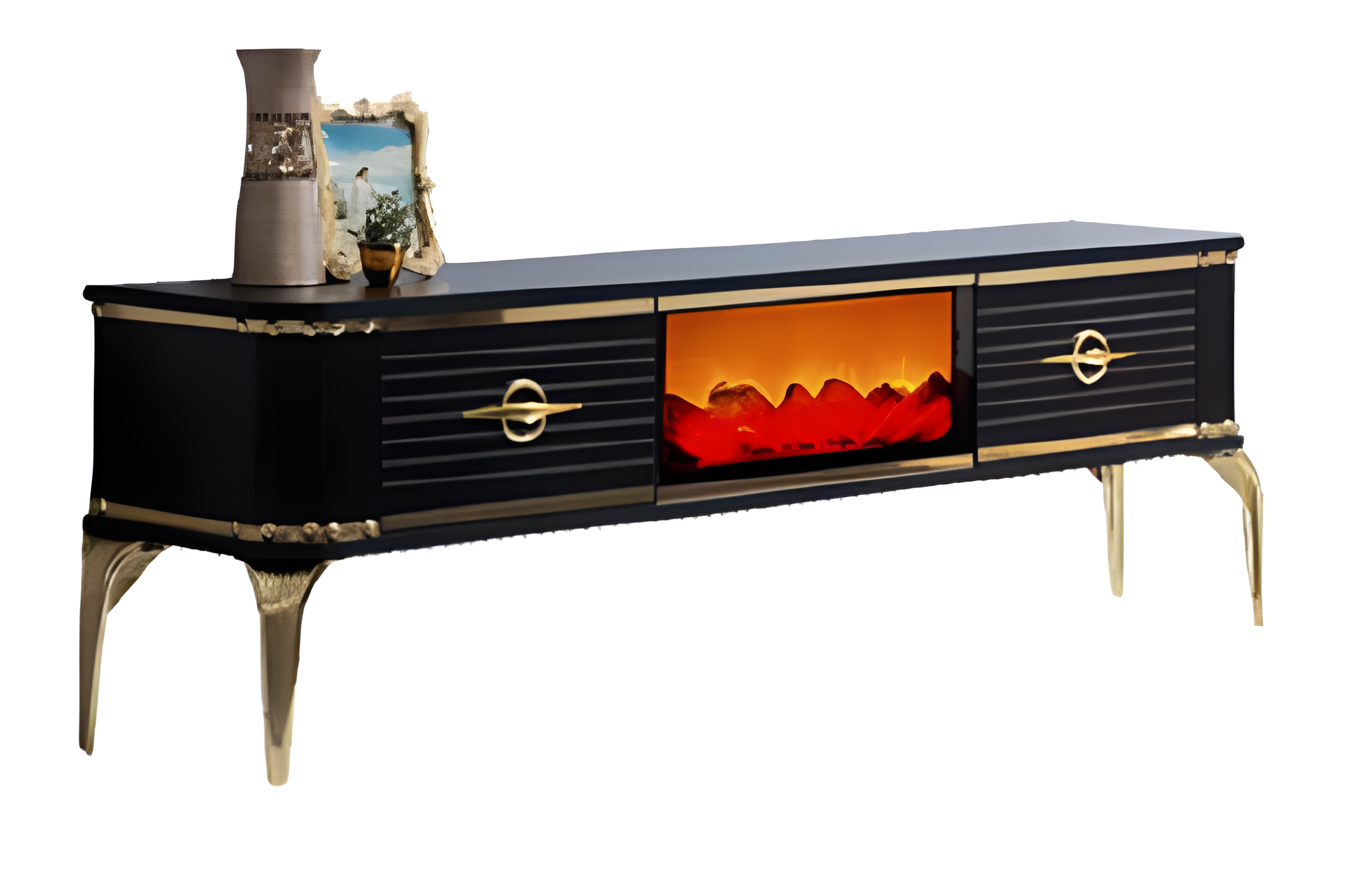 Schöner TV-Schrank mit Kamin – funktionales Möbelstück mit besonderem Charme