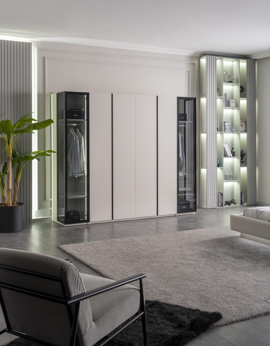 Moderner Kleiderschrank Komfort in jedem Detail der Inneneinrichtung.