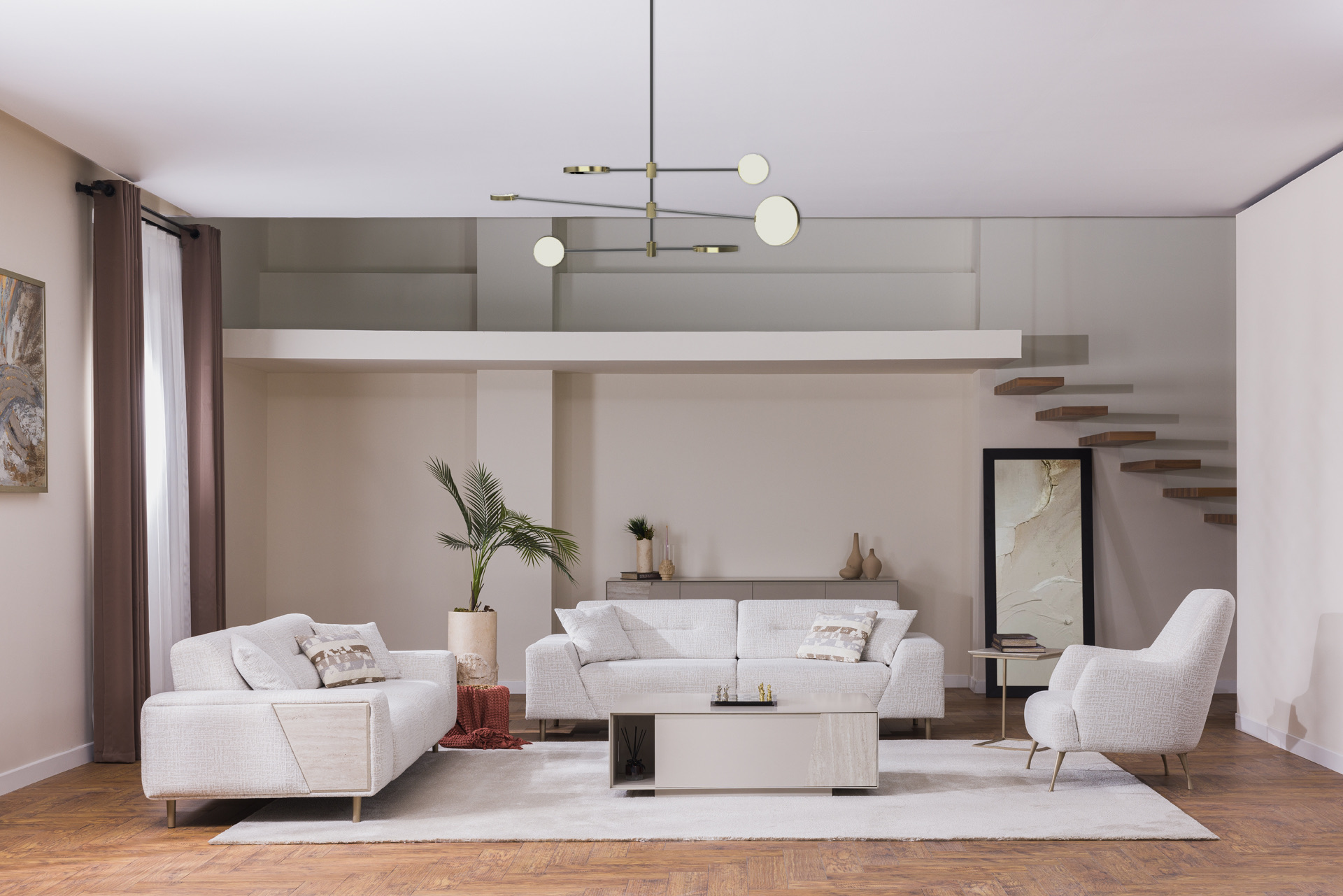 Wohnzimmer-Set Eleganter Akzent im Interieur Schlichtheit und Stil vereint