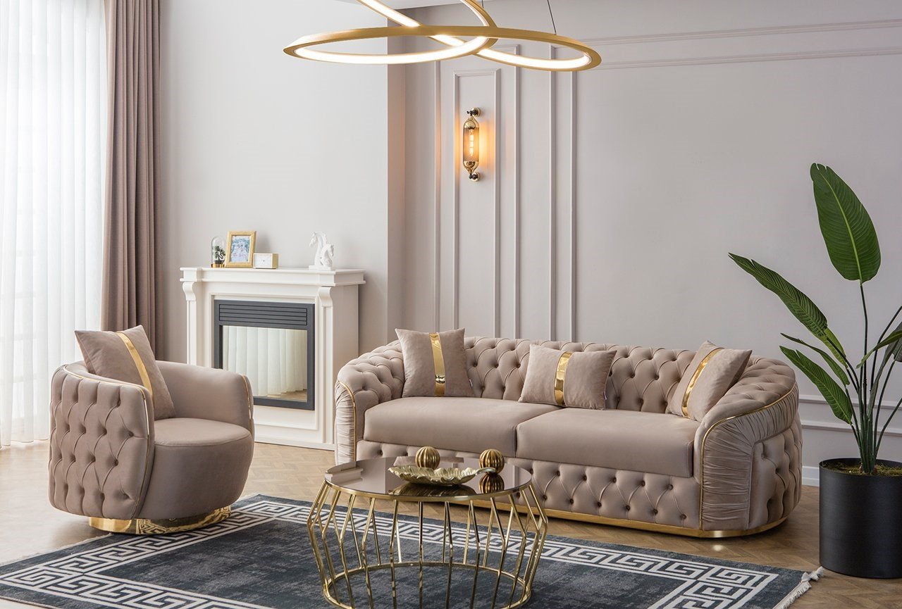 Sofa-Set Modische Akzente im Herzen des Interieurs