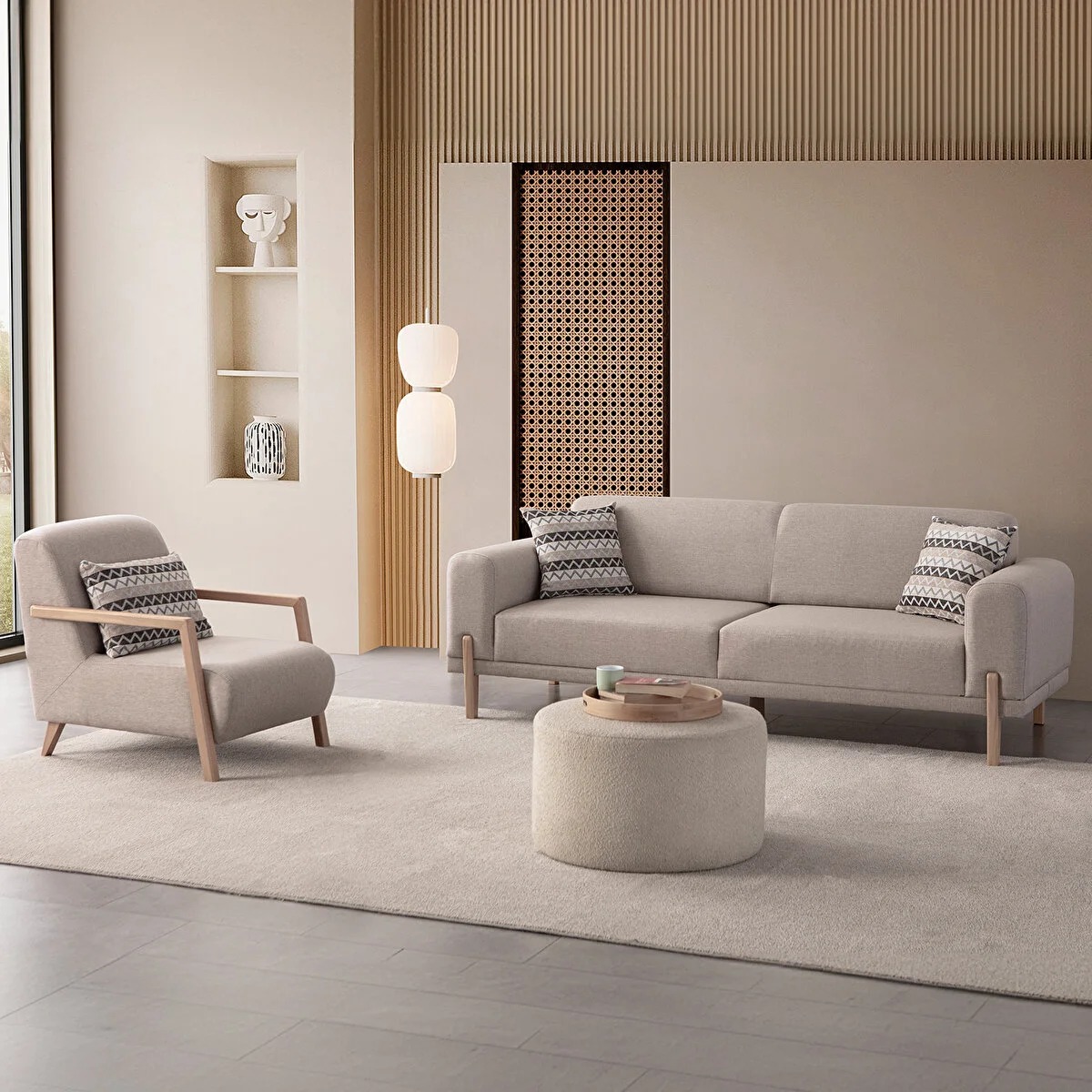 Moderne Linienführung und Komfort – Sofa und Sessel