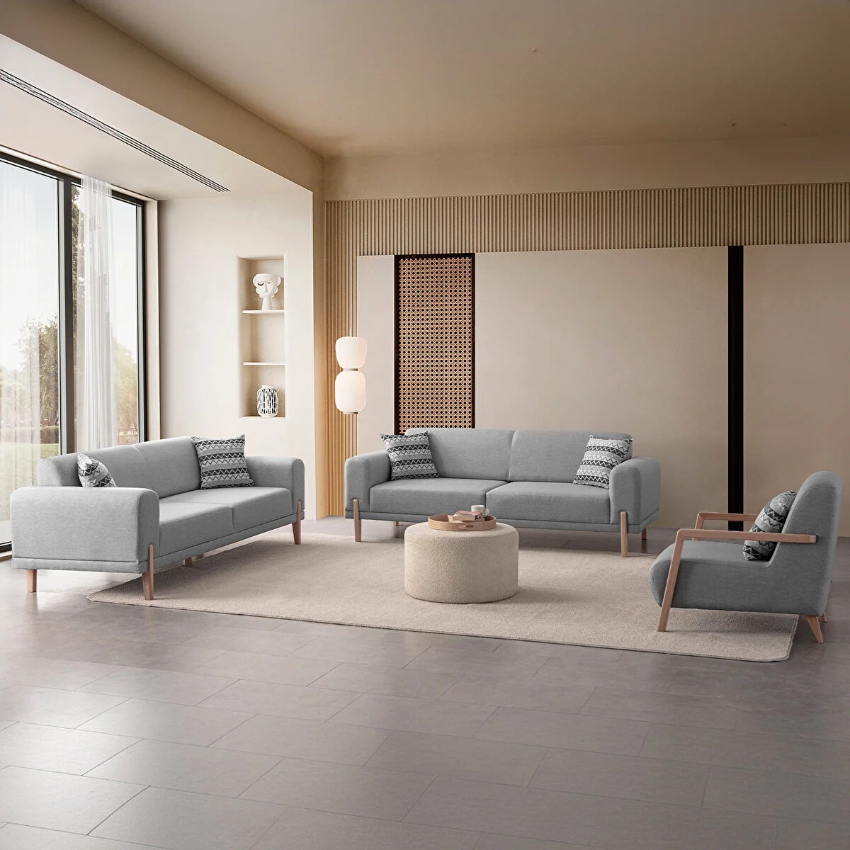 Gemütlicher Akzent im Interieur – Sofa und Sessel