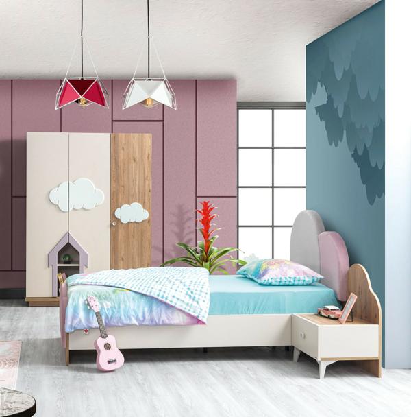 Kinderzimmer Set Kinderbett Nachttisch Kleiderschrank Top-Qualität