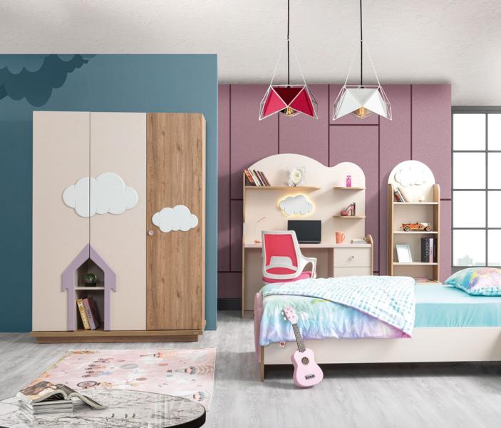 Kleiderschrank Schränke Holz Schrank Kinderzimmer Möbel  Schreibtisch Rosa