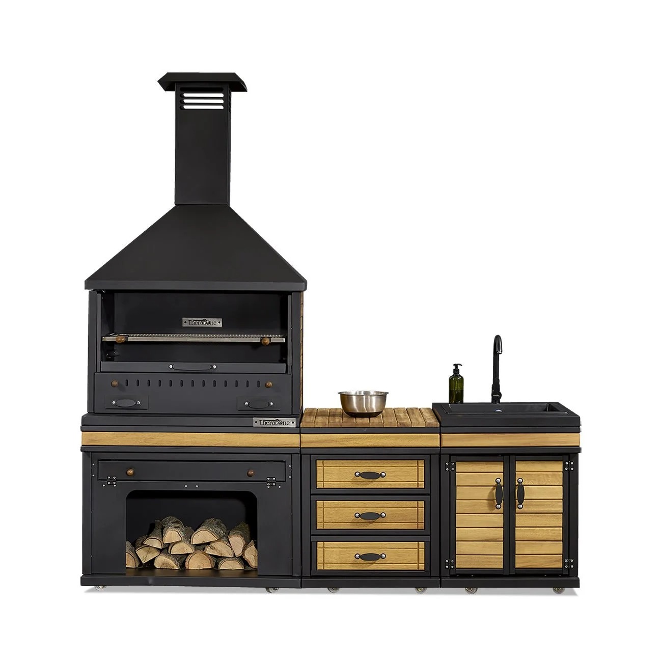 Perfekt für Sommergerichte: Außenküche für entspannte Gartenpartys.