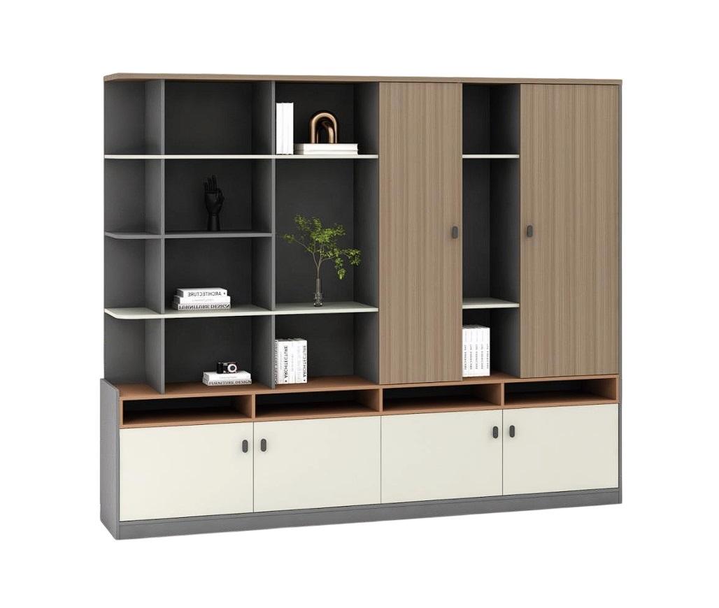 Büromöbel Büroschrank Moderne Holz Schrank für Dokumente Designer Grau