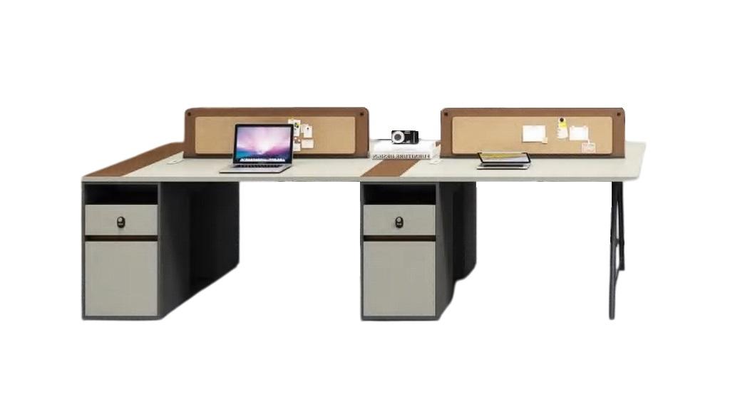 Modernes Design Schreibtisch für 4 Personen Grauer  Büromöbel Holz