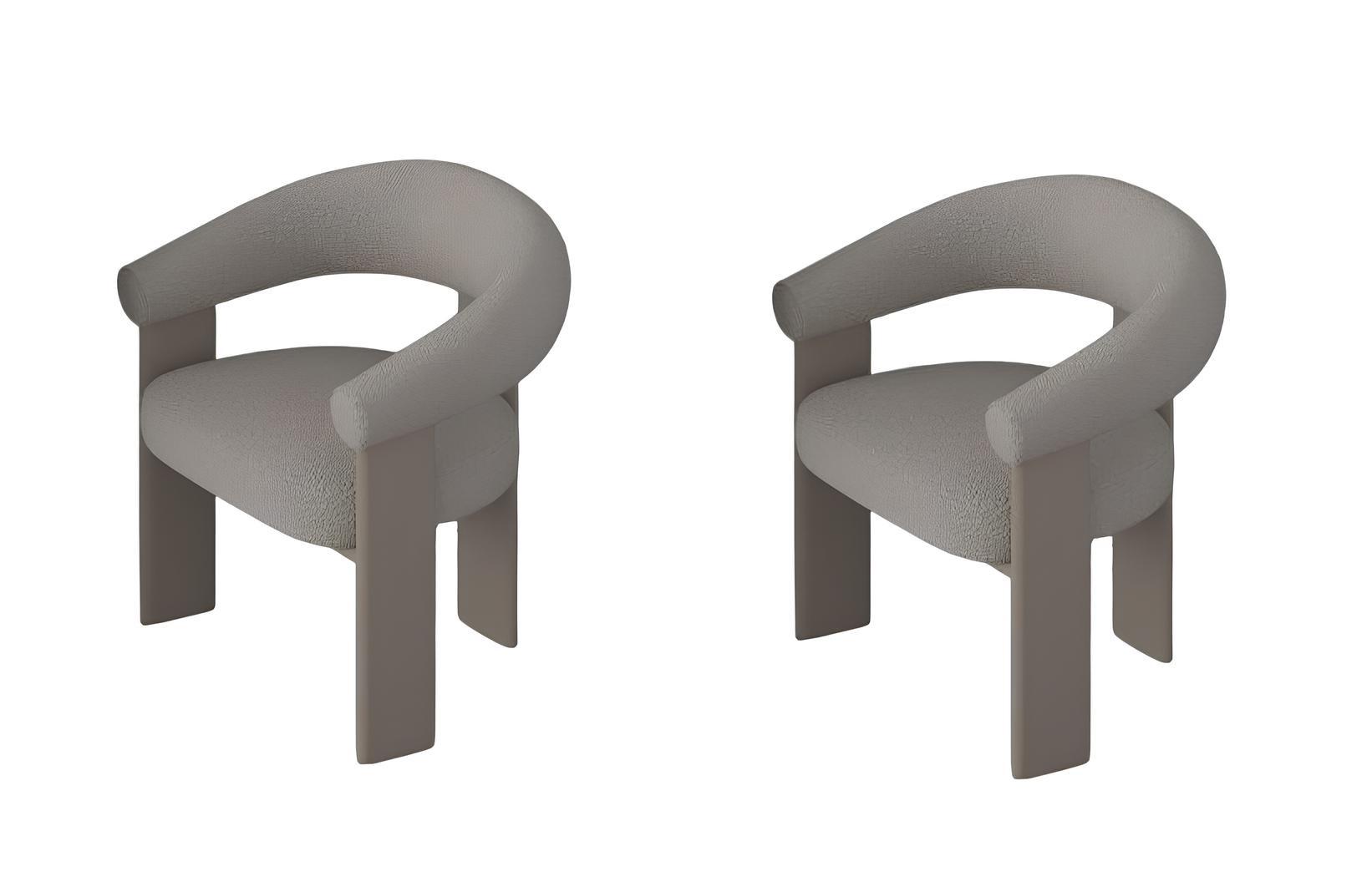 Esstischstühle Set Moderner Stil Beige Holzgestell Elegantes Design