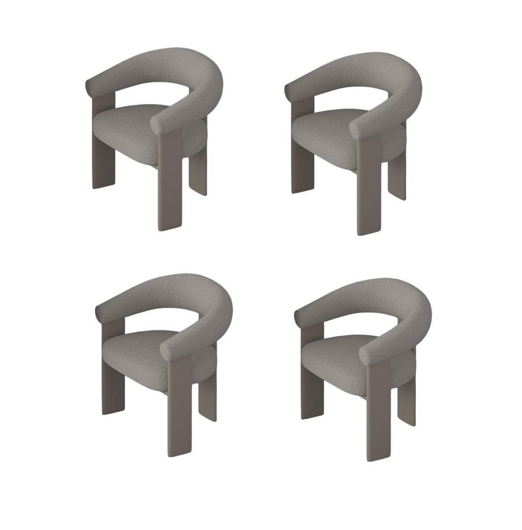 Esstischstühle Set Moderner Stil Beige Holzrahmen Weiche Polsterung