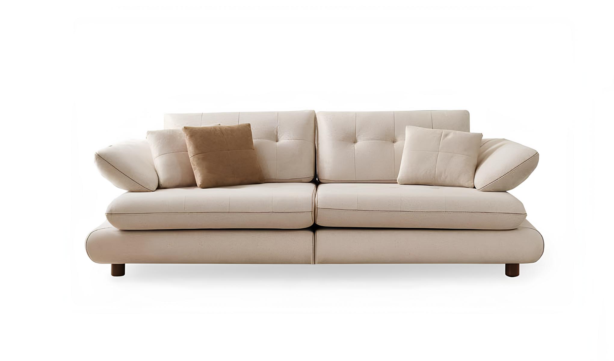 Sofa Weiß Moderner Stil Holzrahmen Großes Sofa Holzarmlehnen Neu