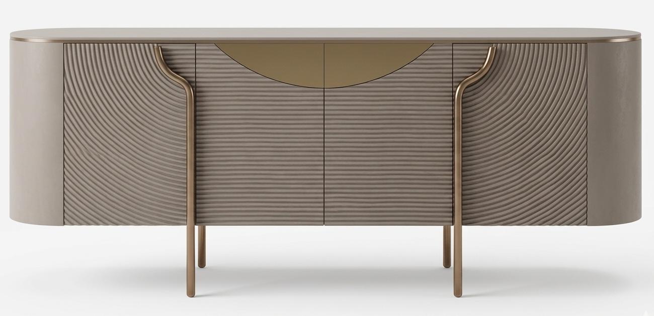 Luxuriöse beige Sideboard Holz-Sideboard Kommode Esszimmermöbel