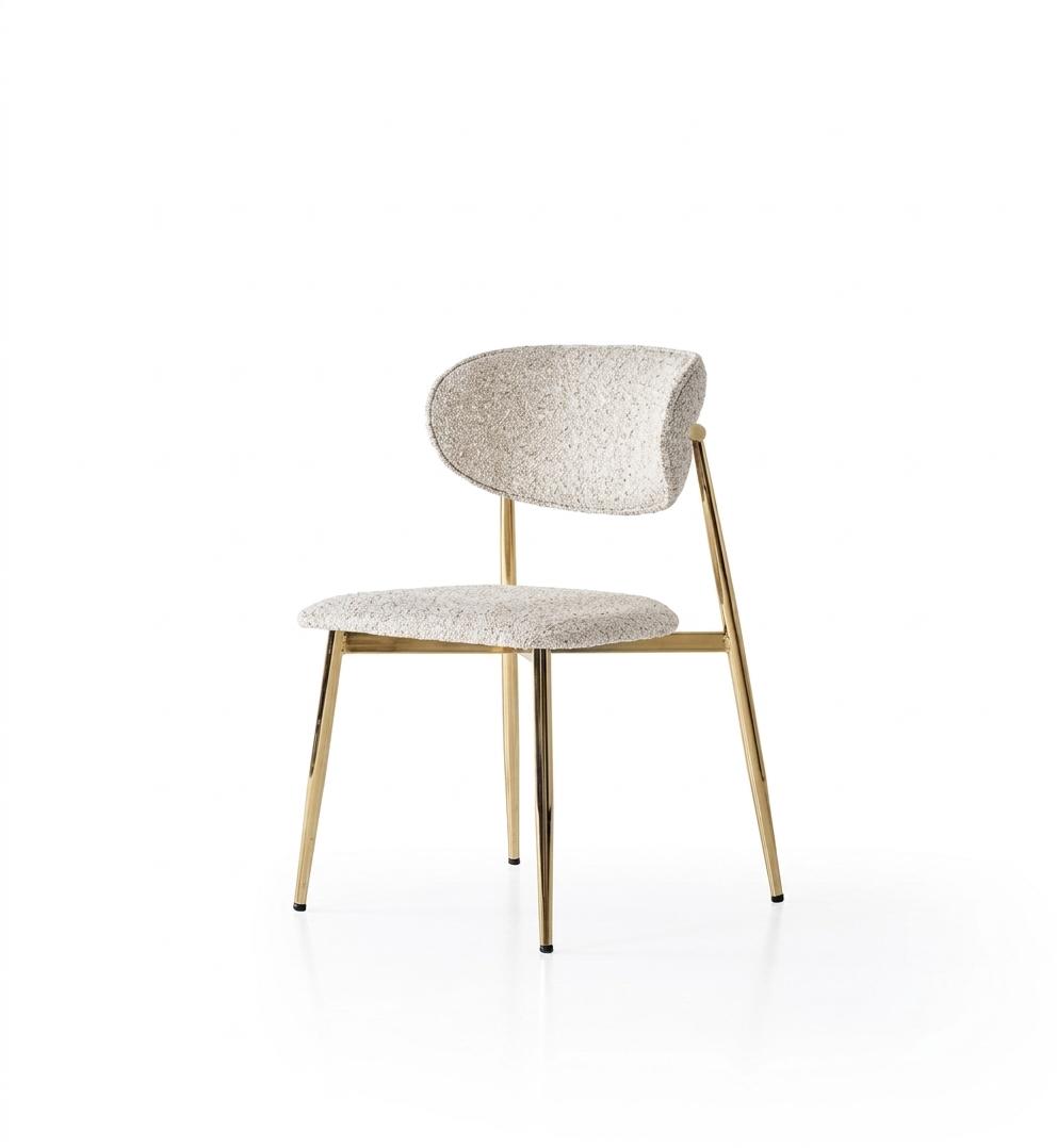 Stuhl Bequem Weich Modern Goldene Elemente Stilvoll Komfortabel