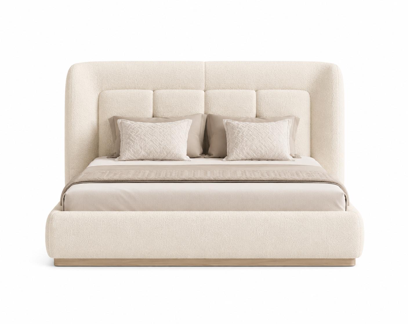 Doppelbett bequem breit weich groß beige moderner Stil neu