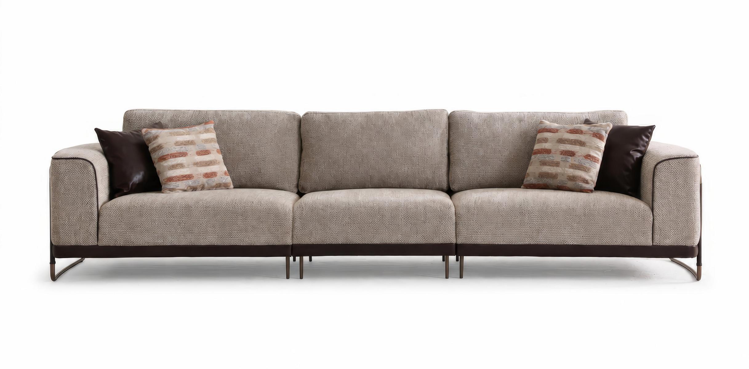 Sofa 3-Sitzer Braun Modern Luxus Elegant Design Couch Geräumig Neu