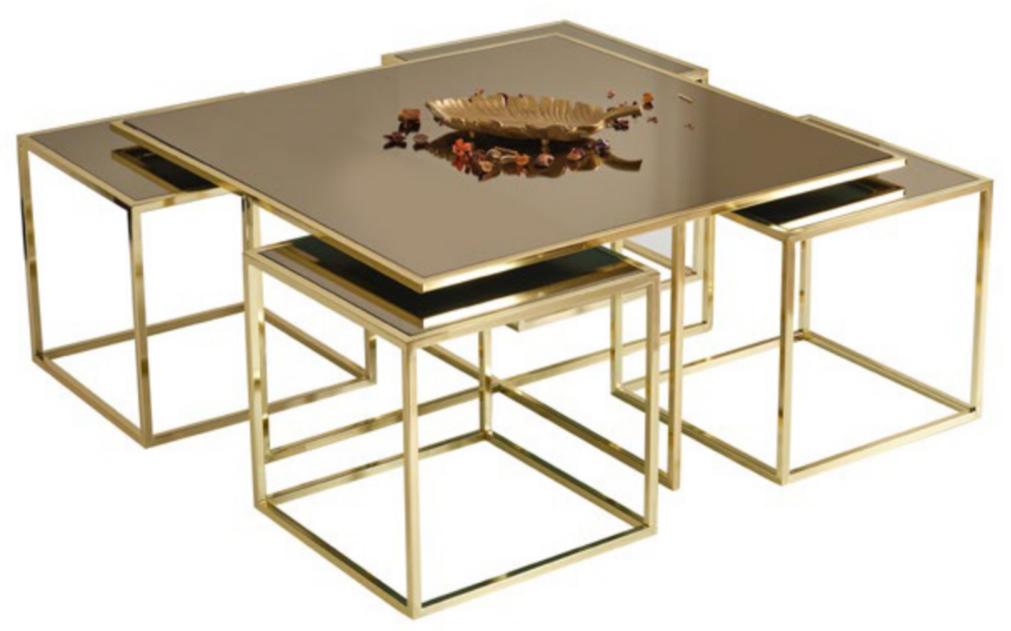 Luxus Modern Couchtisch Wohnzimmer Elegant Gold Stilvoll Metall Neu
