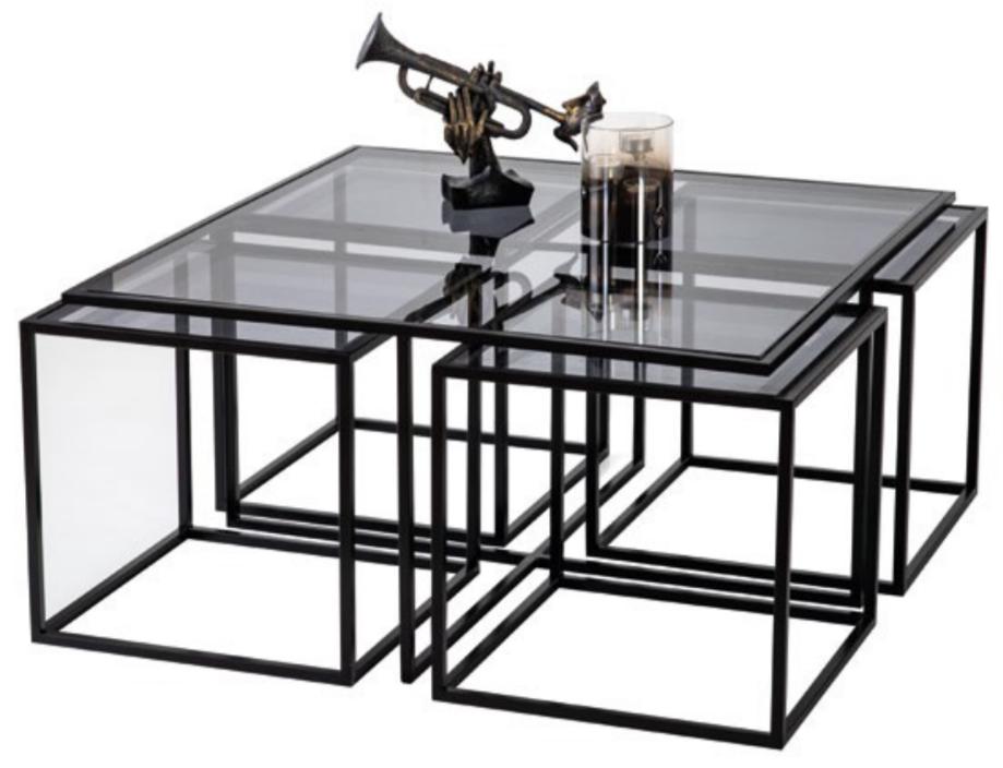Exklusiv Modern Couchtisch Wohnzimmer Schwarz Stilvoll Metall Neu