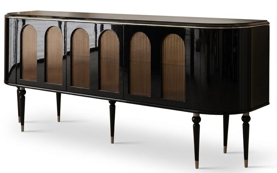 Schwarze Sideboard moderne Kommode luxuriöses Design-Sideboard Buffet modern
