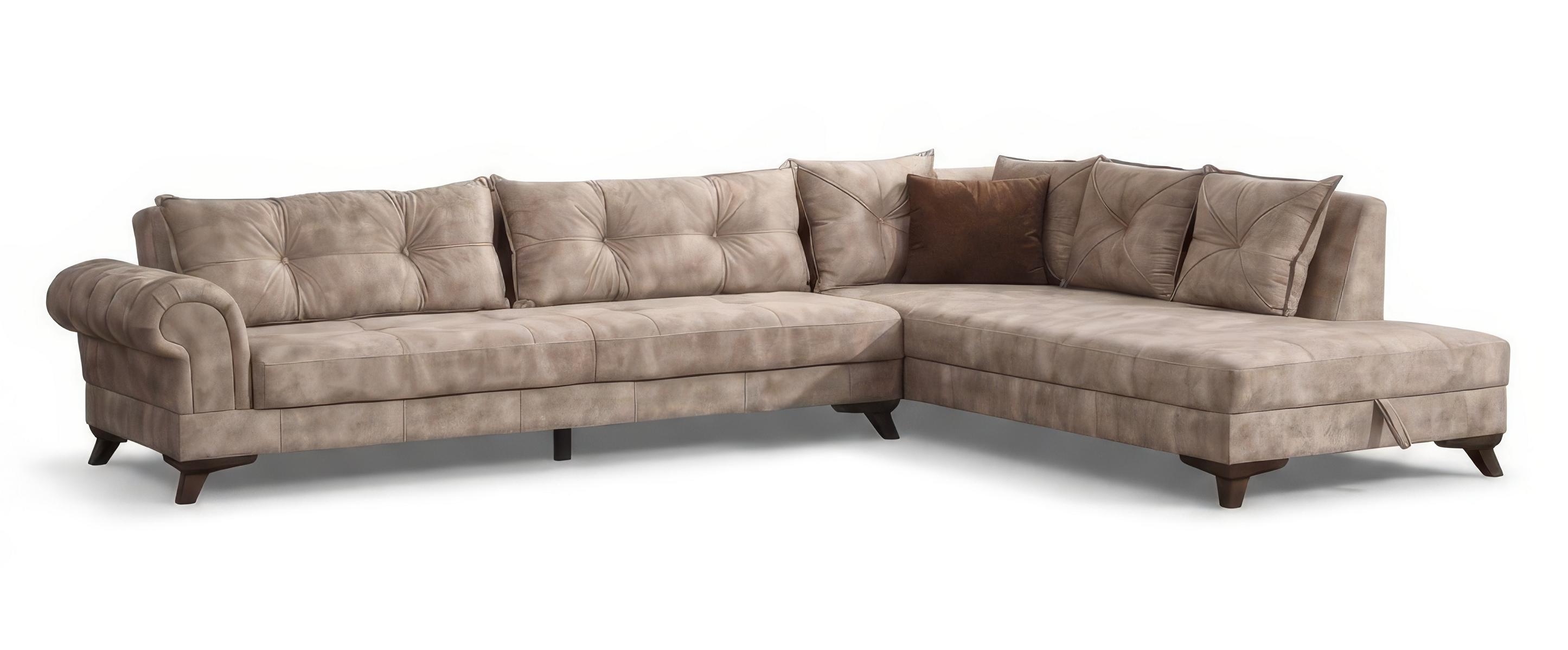 Ecksofa L-Form Modern Braun Komfortabel Eckcouch Polstergarnitur Neu