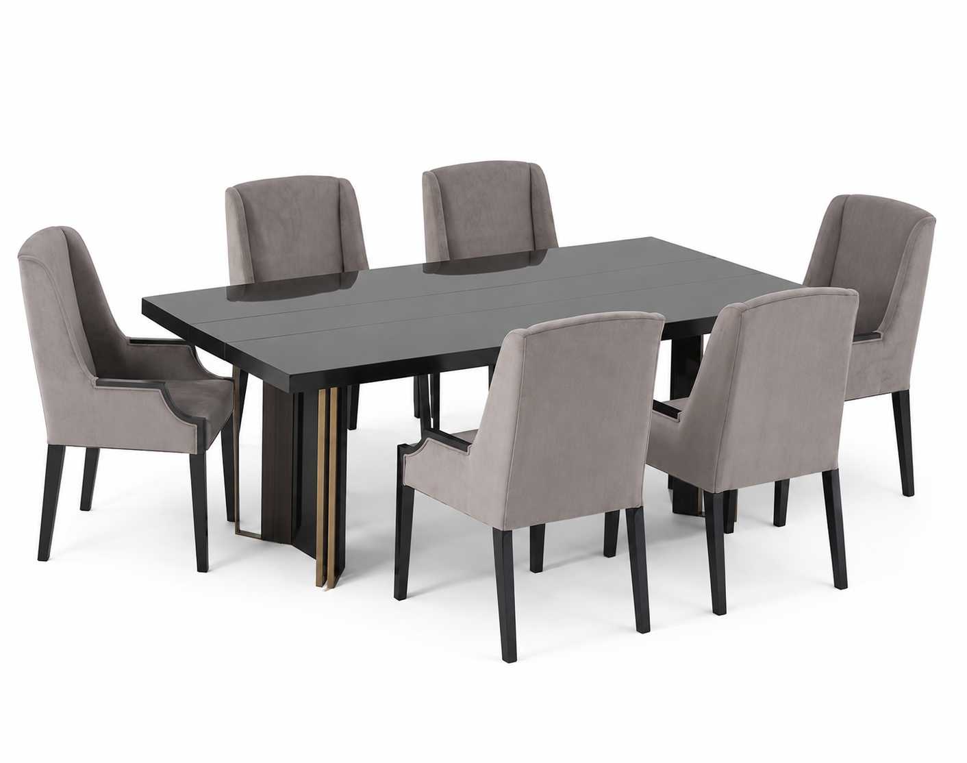 Esszimmer Set Esstisch Komplett 6x Stühle Holzmöbel Designer Luxuriöses