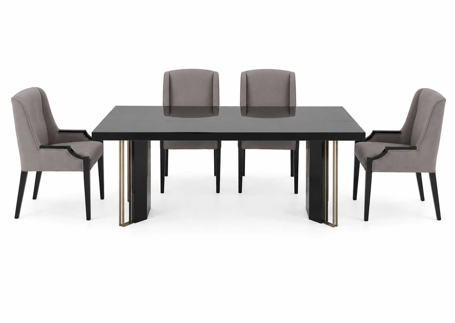 Designer Set Esstisch mit 4x Stühle Esszimmer Luxusmöbel Komplettes