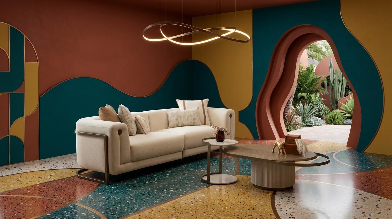 Beiges Wohnzimmer-Set weiches 3-Sitzer-Sofa Couchtisch Beistelltisch modern