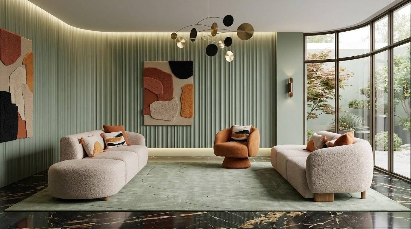 Luxuriöses Wohnzimmer-Set 4+4+1-Sitzer-Sofas Beigefarbene Sofa Sessel