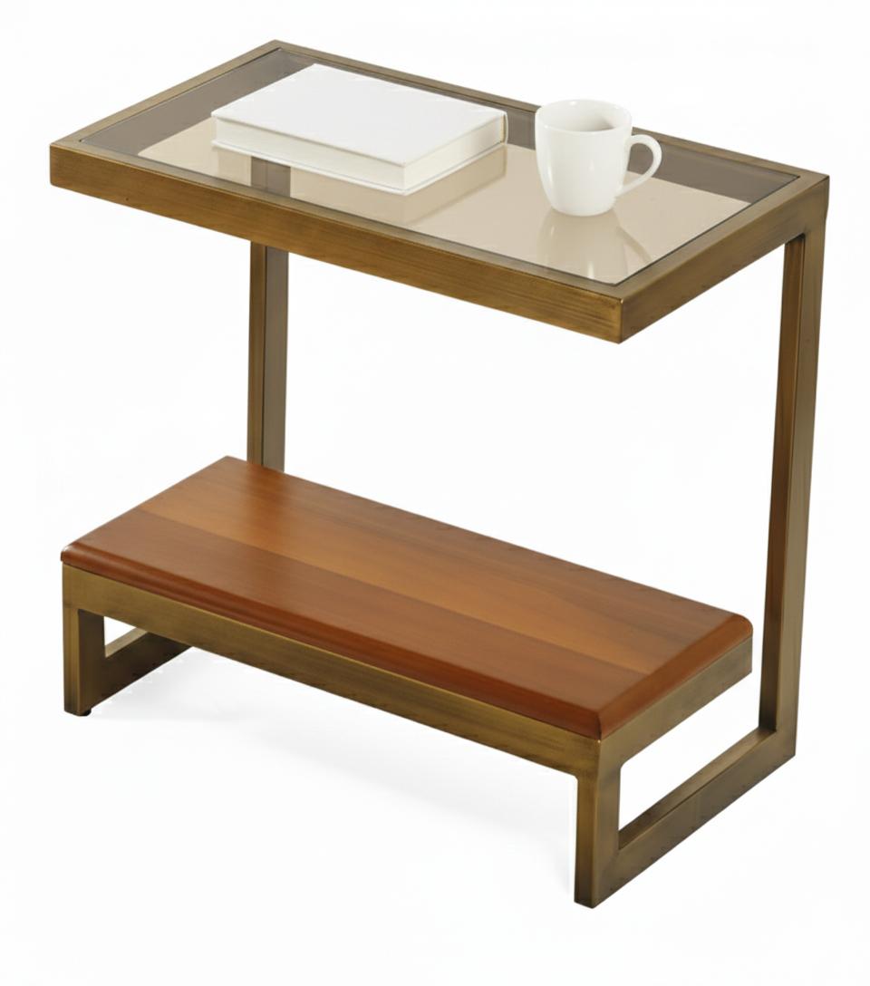 Couchtisch Beistelltische Wohnzimmer Rechteckig Glas Braun Neu Holz