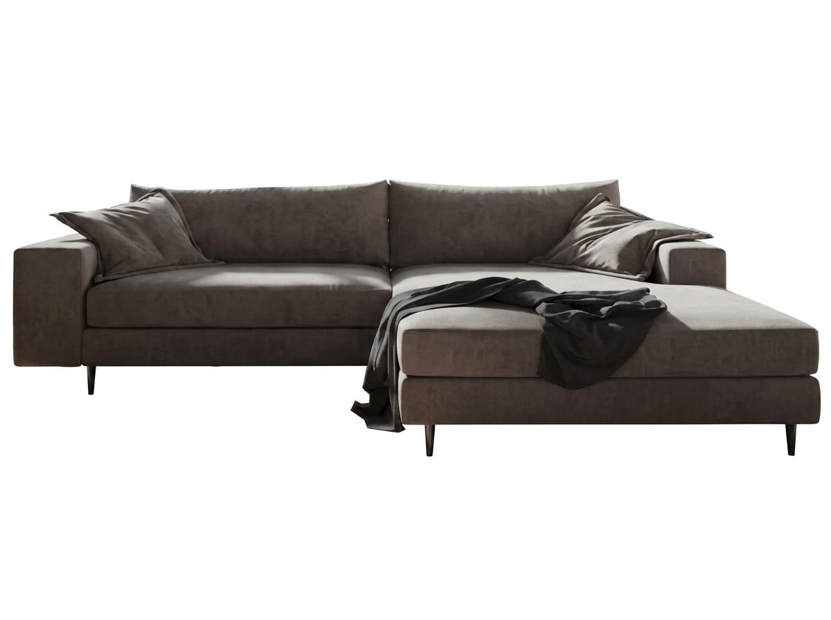 Dunkelgraues L-förmiges Sofa Stoffsofa Designermöbel für das Wohnzimmer