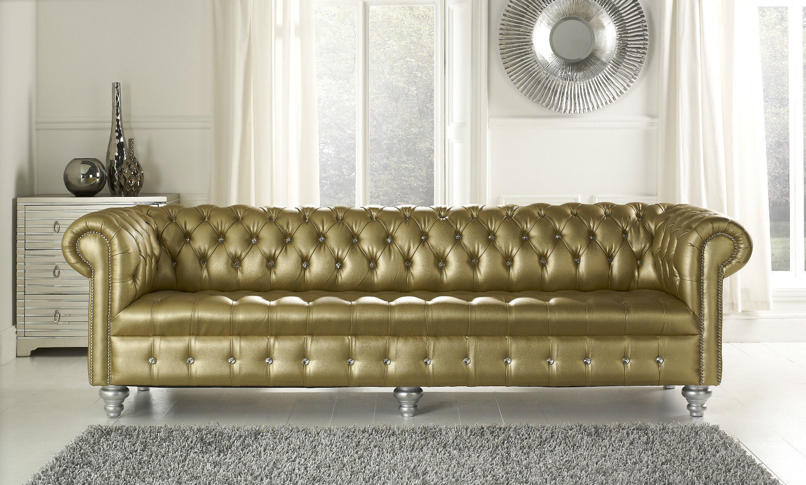Chesterfield Ledersofa Sofa Couch XXL Big Luxus Designer Polster