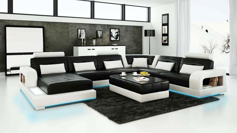 Ledersofa Couch Wohnlandschaft Ecksofa Eck Garnitur Design Modern Sofa