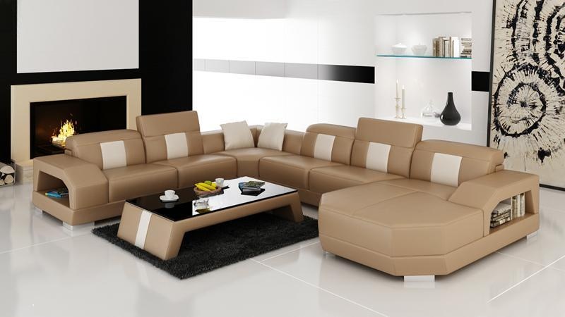 Ledersofa Couch Wohnlandschaft Ecksofa Eck Garnitur Design Modern Sofa