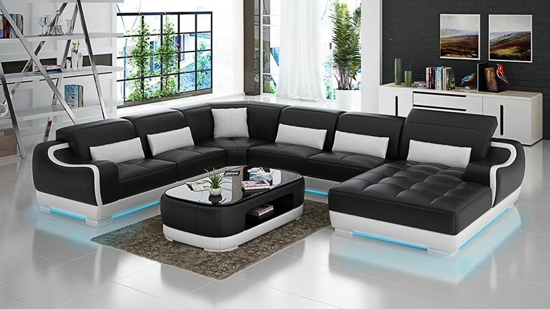 Ledersofa Polster Sitz Eck Sofa Garnitur Wohnlandschaft Wohnzimmer