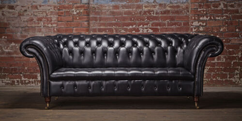 Chesterfield Polster Sofa Couch Designer Couchen Klassisch 100% Leder Sofort