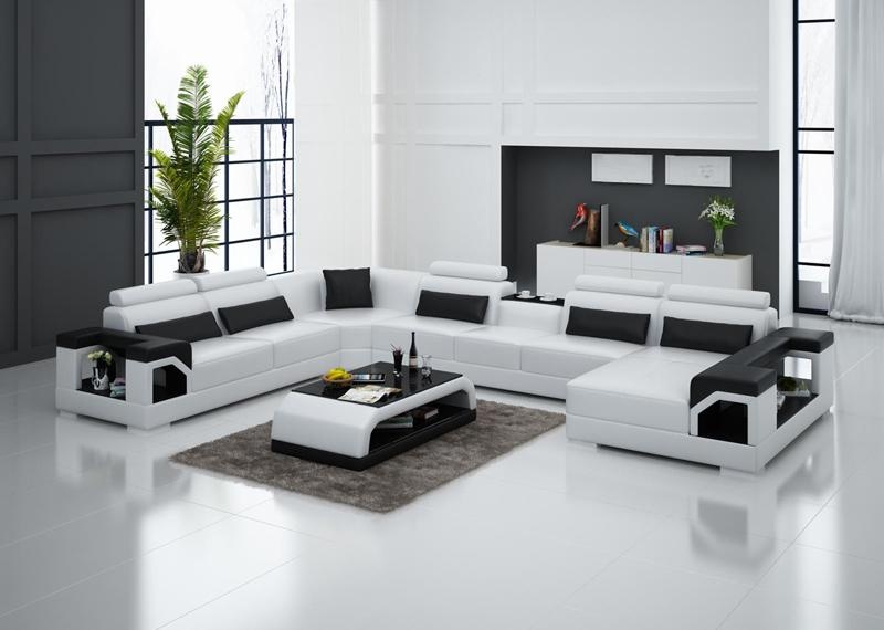 Ledersofa Couch Wohnlandschaft Ecksofa Eck Garnitur Design Modern