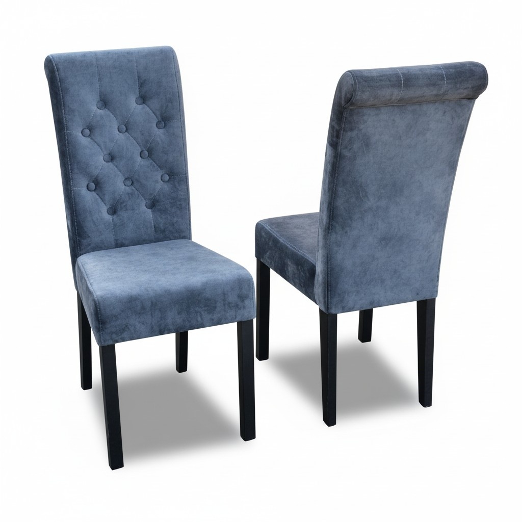 4x Chesterfield Stuhl Set Sitz Polster Garnitur Esszimmer Stühle Lehn Leder K11G