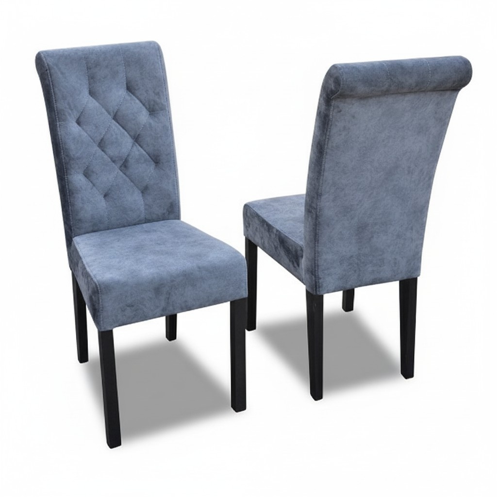 4x Chesterfield Stuhl Set Sitz Polster Garnitur Esszimmer Stühle Lehn Leder K11