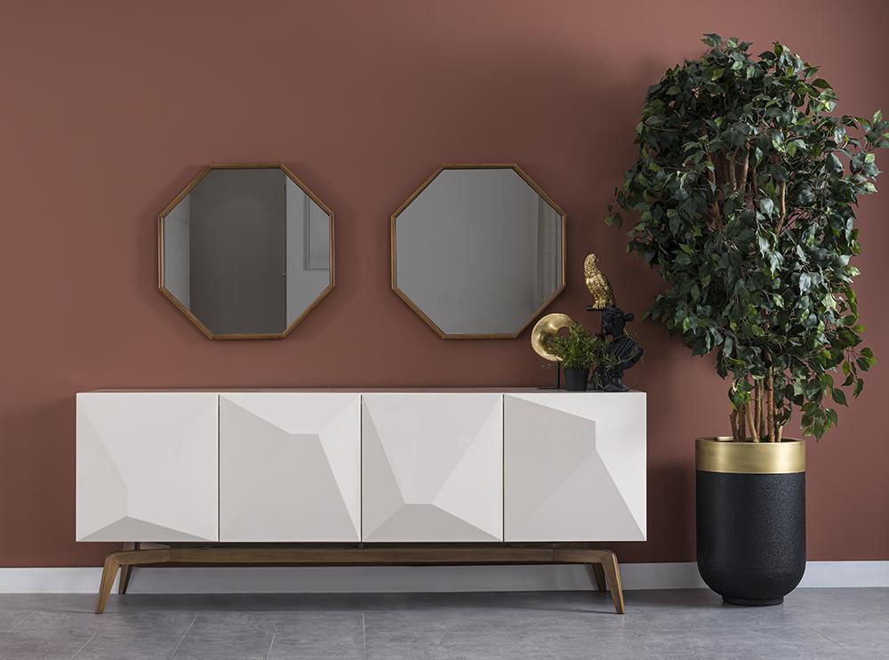 Moderne Esszimmer Möbel Design Sideboard mit 2x Spiegel Einrichtung