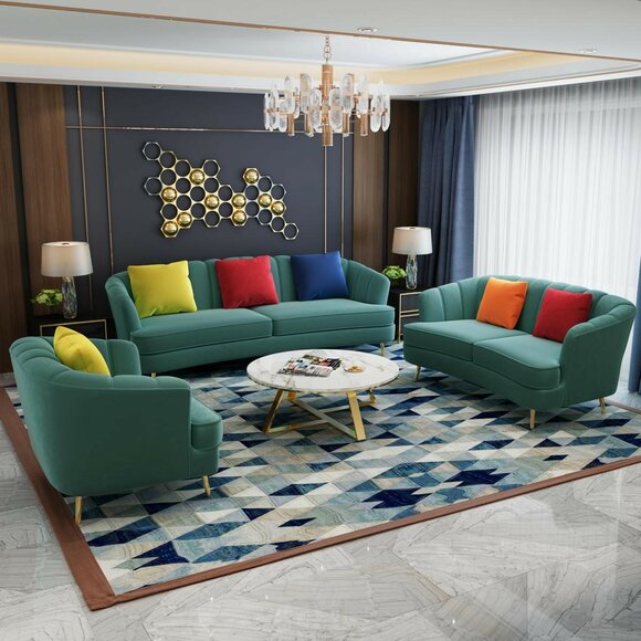 Komplett Set Sofagarnitur 3+2+1 Sitzer Design Sofa Couch Wohnlandschaft