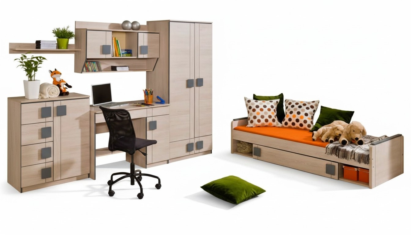 6 Teile Kinderzimmer Jugend & Schlafzimmer Kinder Wohn Möbel Set Garnitur