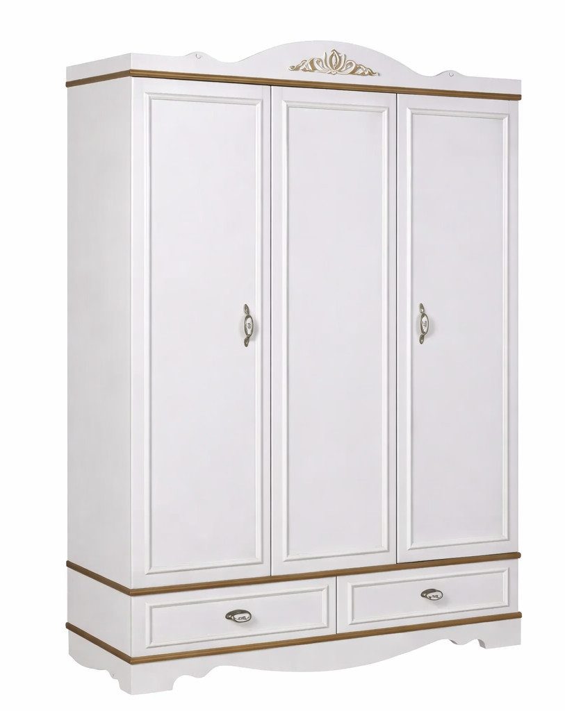 Klassischer Kleiderschrank Weiß Luxus Holz Schrank Schlafzimmer Sofort