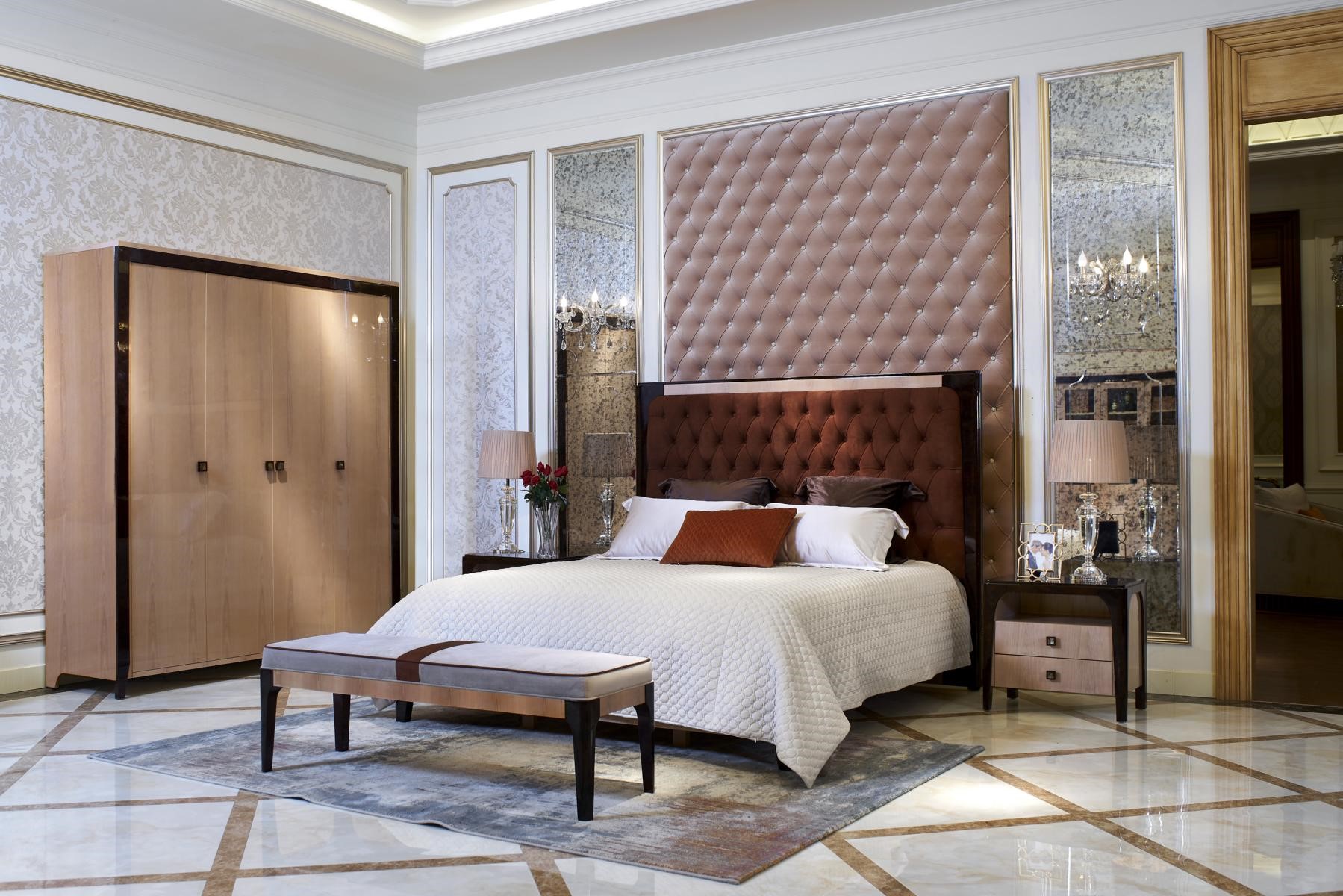 Bett Polster Design Luxus Doppel Hotel Betten Ehe Schlaf Zimmer Textil