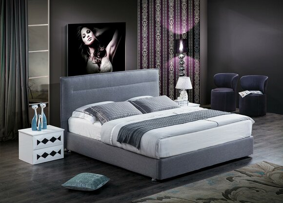 Luxus Boxspring Bett Stoff Hotel Blaue Betten Schlafzimmer Möbel Design Doppel.