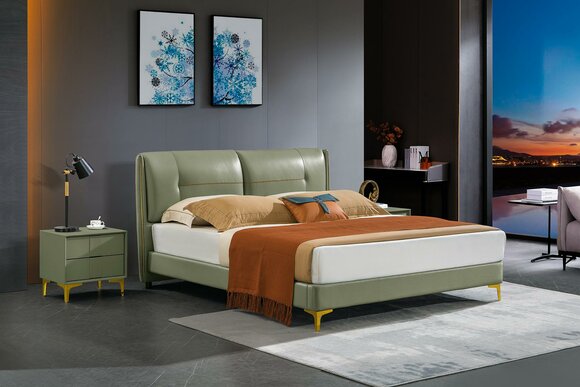 Schlafzimmer Bett 3 Nachttische tlg. Set Design Luxus Betten Holz Doppelbett