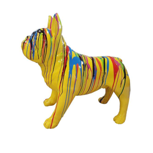 Abstrakte Figur Kunst Hund Skulptur Deko Design Statuen bunt Statue