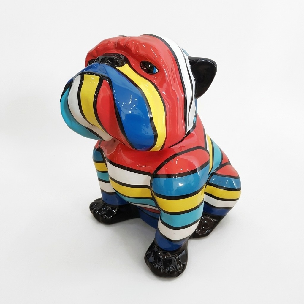 Abstrakte Figur Kunst Hund Skulptur Deko Design Statuen bunt neu Statue